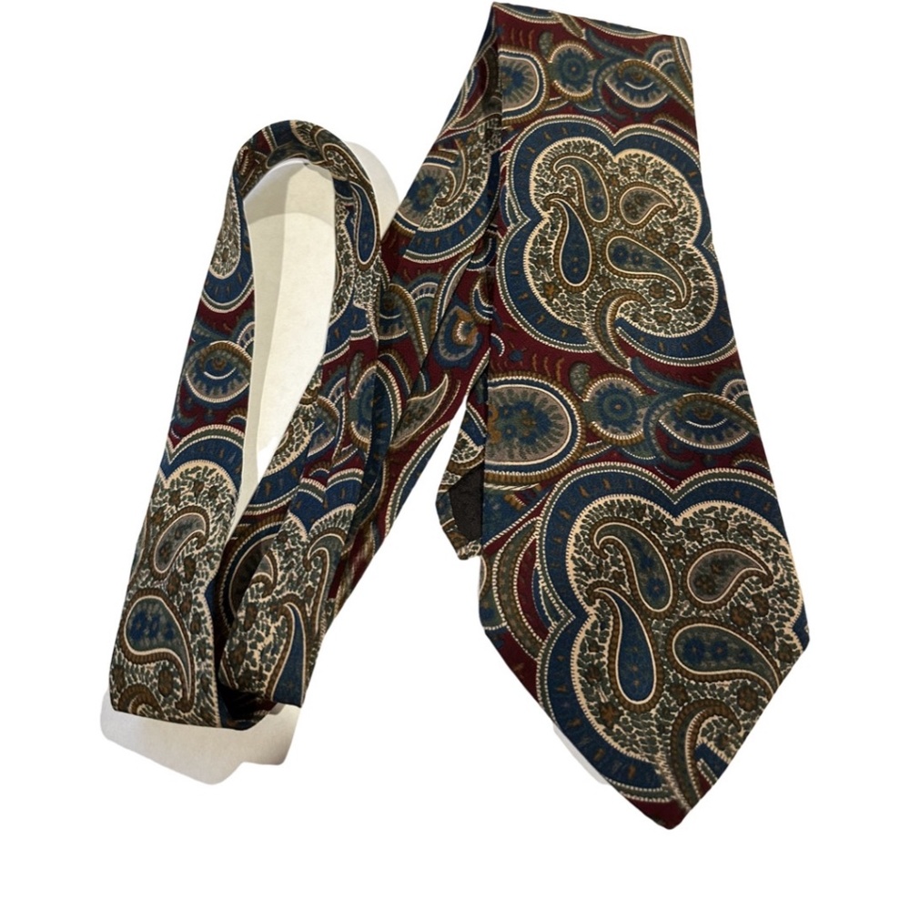 MENS SILK AQUASCUTUM LONDON PAISLEY TIE EUC